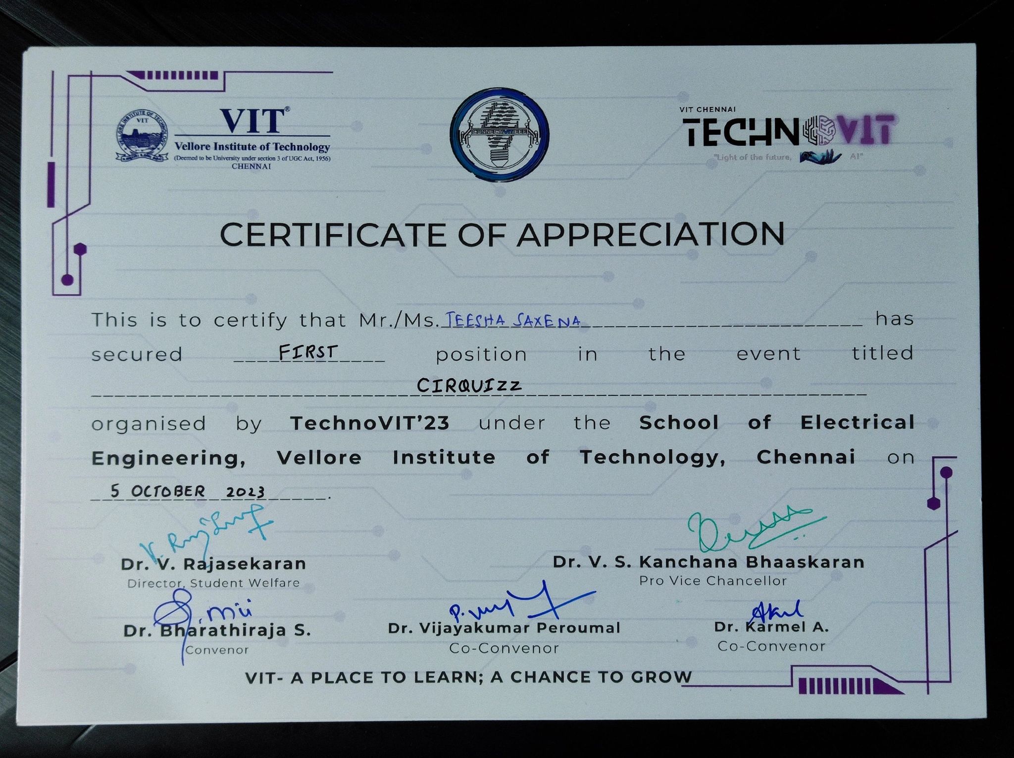 certificate