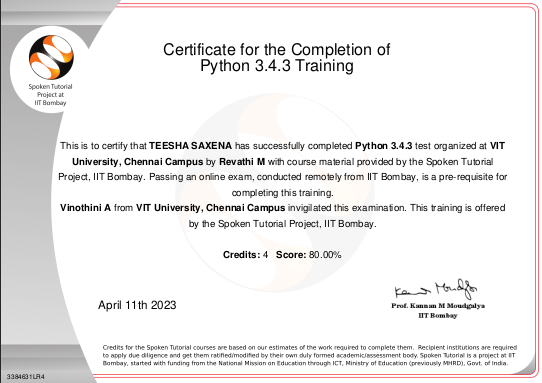 certificate